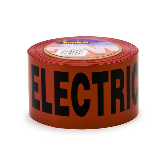 Barricade Tape 3M Scotch 302 con cable eléctrico enterrado con precaución