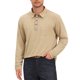 thumbnail image 5 of Camisas Polo de Manga Larga con Bolsillo, Cuello con Botones y Tapeta en Contraste para Hombre 2XL Caqui, 5 of 6