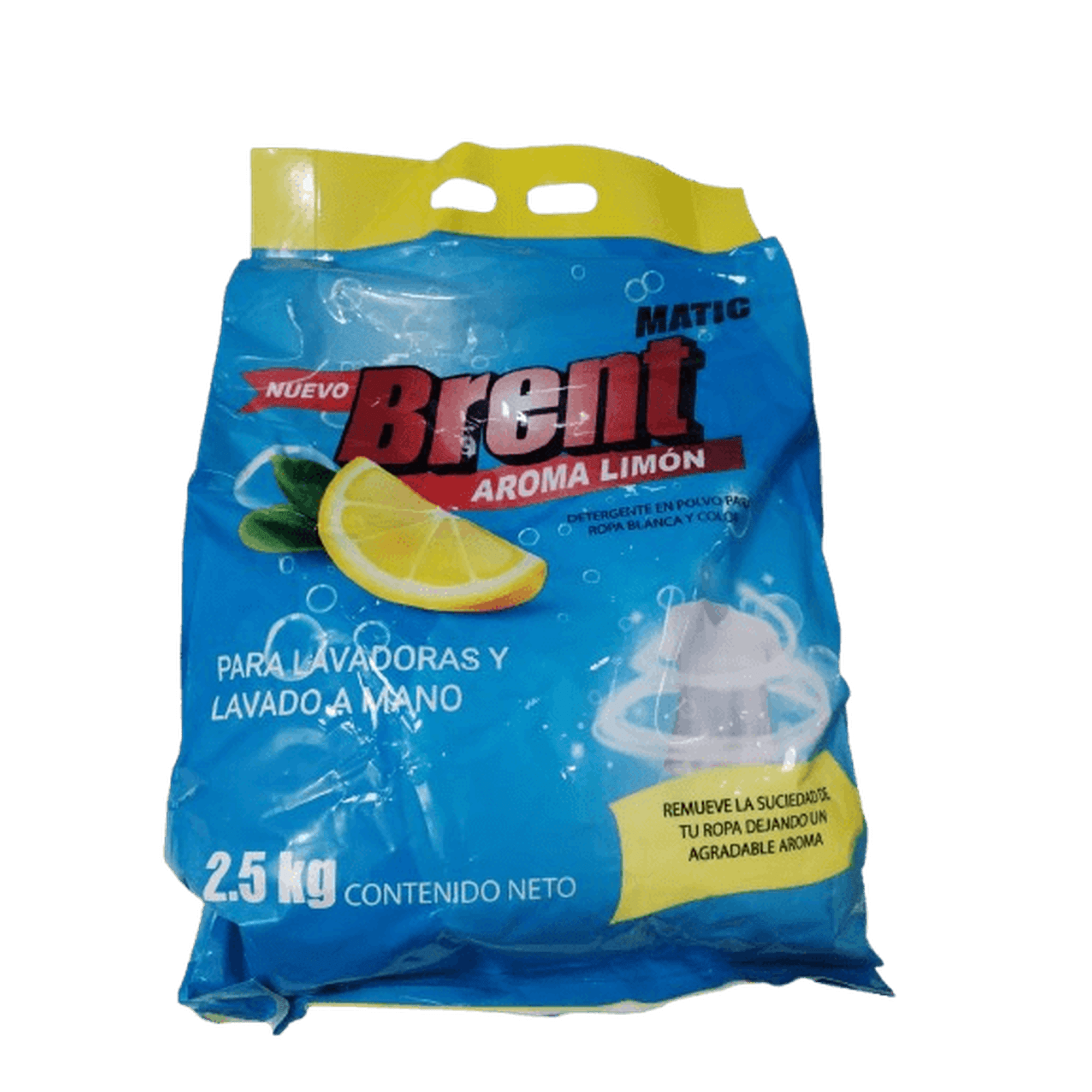 Detergente En Polvo Para Ropa Blanca Y Color Brent Matic 2.5kg Aroma Limon