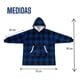 thumbnail image 3 of Poleron Sherpa Bata Polar Oversize Peludo Manta Frazada Poleron Cuadros, 3 of 6