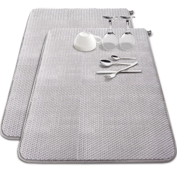 Set de 2 Tapetes para Secar Platos Baaxxango 76x61 cm Gris