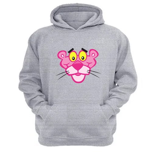 Genérico - Polerón Canguro La Pantera Rosa Gris Claro Talla Xs Unisex