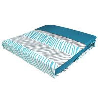 Doral - Sábanas Aterciopelada Composé 2 Plazas Líneas Azul Petróleo Y Gris