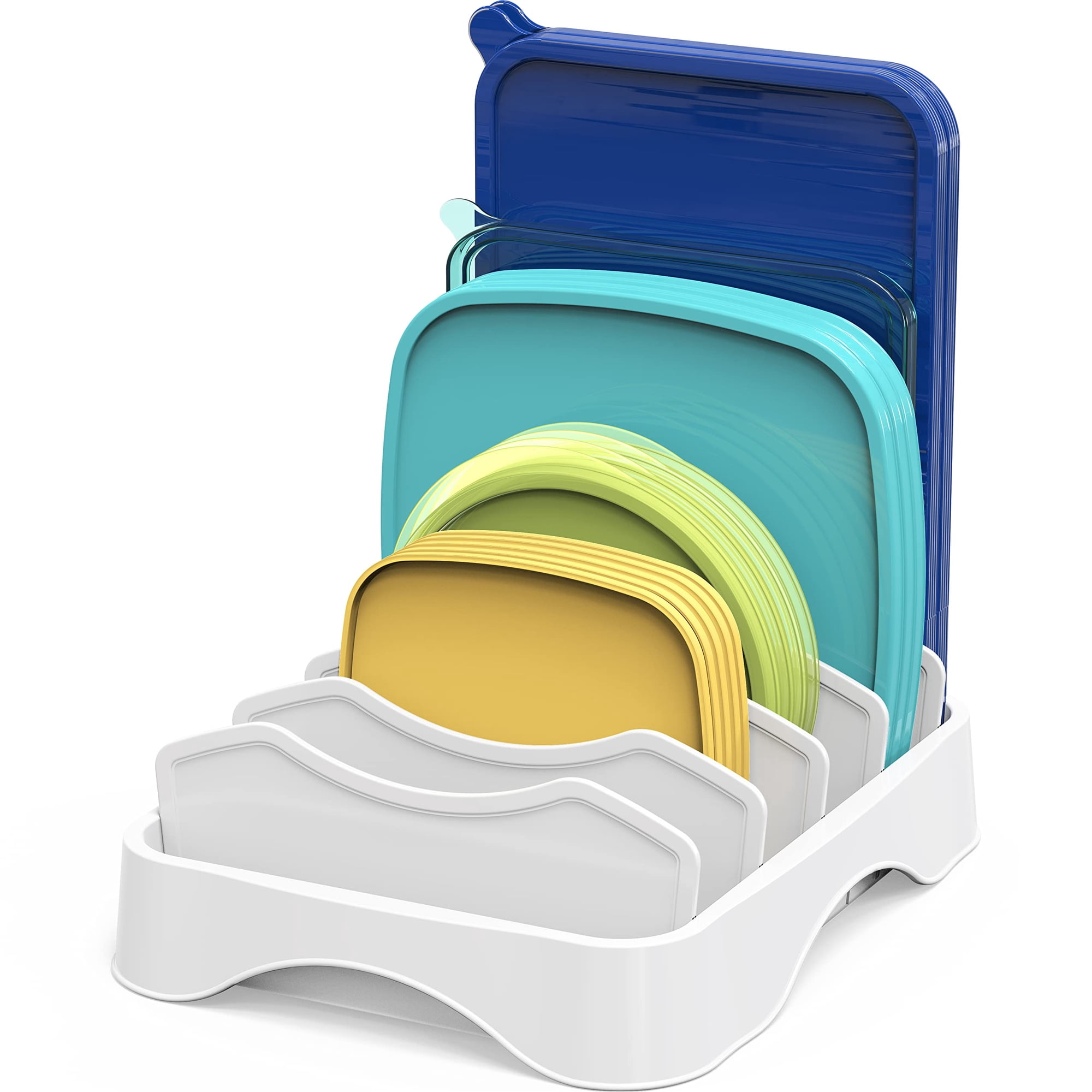 Simple Houseware - Organizador De Tapas Para Recipientes De Comida, Sencillo, Para El Hogar, Color Blanco