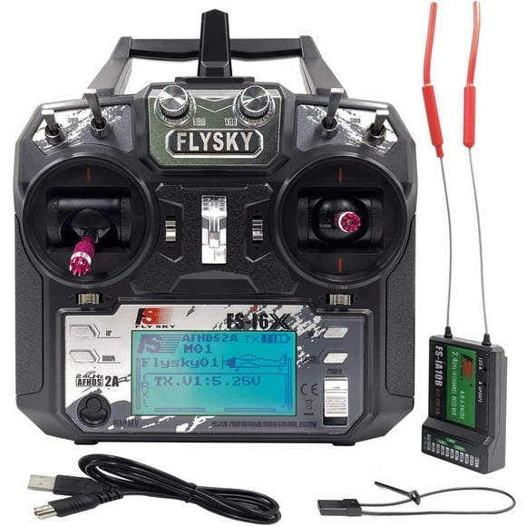 Transmisor y receptor de radio DTXMX Flysky FS-i6x 10CH FS-iA10B 2.4G RC para avión, helicóptero FPV, dron RC Quadcopter