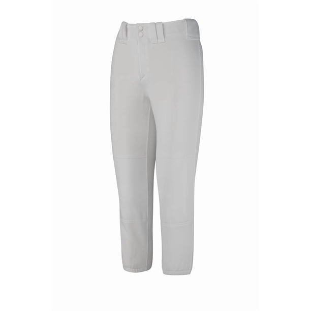 Pantalones de softball Mizuno para niñas y jóvenes, talle bajo, de lanzamiento rápido, grises