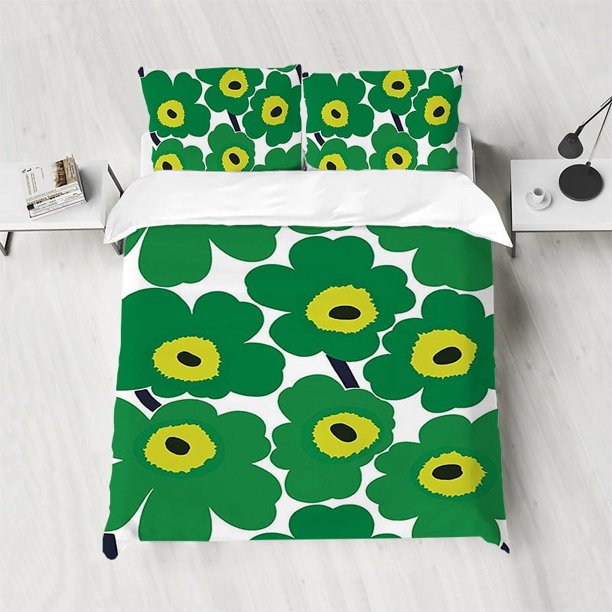 x143 Bed SheetsMarimekko Comforter Sets Twin Size Bedding Set Duvet Cover Set Bed Linen Sets Sheets Home Textile Garden 3-Piece Bedding Set (1 Duvet Cover + 2 Pillow Shams) nj143