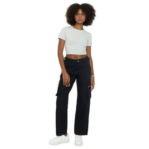 Pantalón Mujer Cargo Ajustable Negro Corona