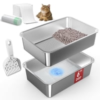 Caja De Arena Suzzipaws Acero Inoxidable 50X35X15 Cm Con Accesorios