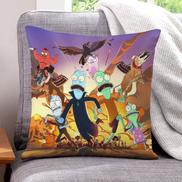 Solar Opposites Fundas de almohada de terciopelo con tema, regalos de funda de almohada, decoración para el hogar, cojín de lanzar, regalo de cumpleaños para fans y parejas.66*66cm.