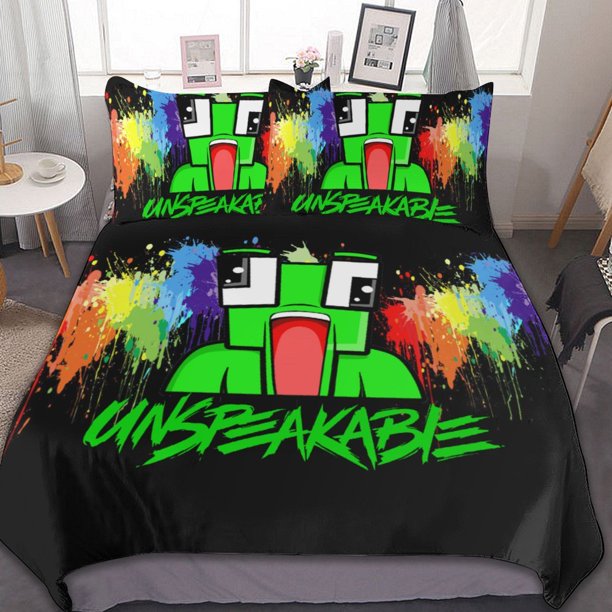 Anime Unspeakable Bedding Sets 3 Pieces Warm Soft Duvet Cover Set for Fans Kids Teens Girls Room Decor Lightweight Breathable