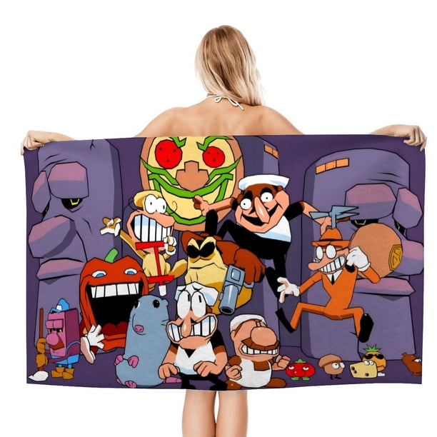 Pizza Tower Toalla de playa de secado rápido con diseño temático, regalo para mujeres y niñas, ideal para cumpleaños, fans, amantes de la música, uso en la playa o al aire libre, 78 × 150 cm