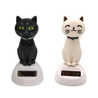 Magideal - 2 Juguetes De Baile Solar, Estatua De Gato, Escultura De Energía Solar, Figurita Artesanal Para Decoración De Ventana De Coche De Escritorio,
