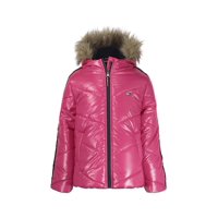 Chaqueta Tommy Hilfiger Chevron Puffer Para Niña Fucsia 2T