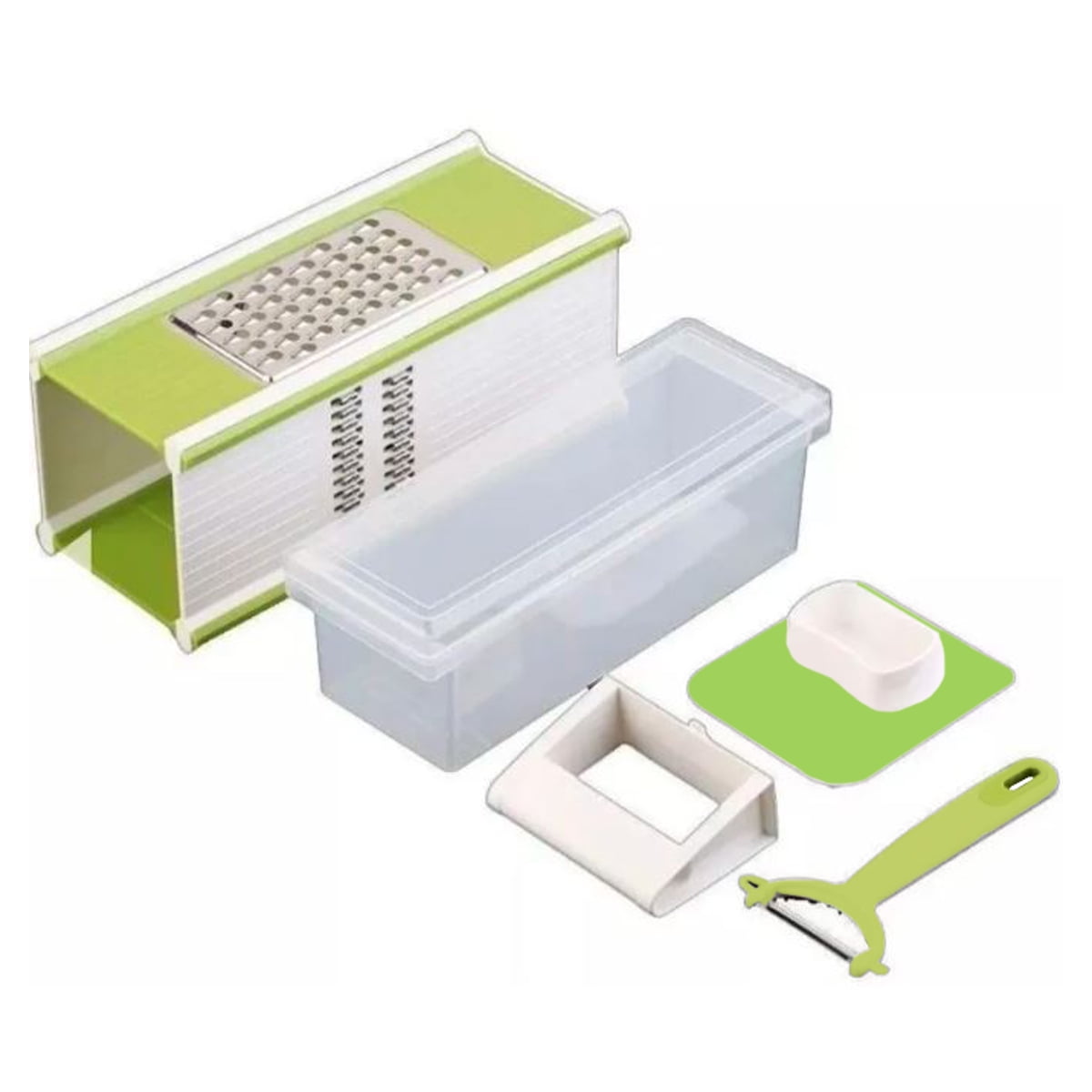 Genérico - Rallador De Verduras Cocina Multifuncional 5 En 1 Verde