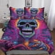 thumbnail image 1 of Juego De Ropa De Cama Con Estampado De Calaveras Y Flores Funda Nórdica De Microfibra Suave Con Cremallera Oculta Funda De Edredón Con Diseño De Esqueleto Malvado Con Estampado 3d Para Niñ, 1 of 3