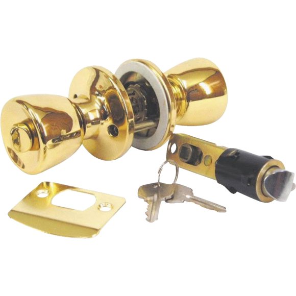 Lockset UNITED STATES HDW Mobile Home, 4 vías, latón