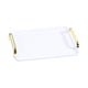 thumbnail image 4 of Bandeja para Servir, Bandeja Decorativa para Maquillaje, Organizador Rectangular para Baño, Joyería, Perfume, Soporte Cosmético para Mesa de Ducha, Es blanco, 4 of 5