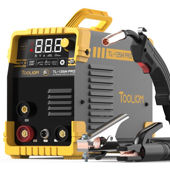 Soldador TOOLIOM 135A MIG Flux Core 110 V LCD 3 en 1 sin gas