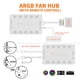 thumbnail image 5 of Fan Hub TUMMASTER ARGB para PC de 10 puertos y 4 pines con control remoto RF, color blanco, 5 of 9
