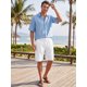 thumbnail image 2 of INSPIRE CHIC Pantalones Cortos Cargo de Hombre Casuales y Ligeros con Cintura Elástica con Cordón y Múltiples Bolsillos M Blanco, 2 of 5