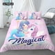 thumbnail image 1 of x2078 Bed SheetsPink Bedding Set Unicorn Duvet Cover Set Cartoon Animal Girl Princess Quilt Cover Full Size for Children Gifts Decor 3-Piece Bedding Set (1 Duvet Cover + 2 Pillow Shams) nj2078, 1 of 5