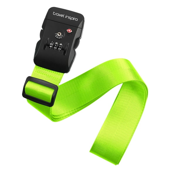 Correas de equipaje Travel Inspira con cierre TSA ajustable, color verde
