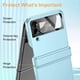 thumbnail image 2 of Para Samsung Z Flip 4 Case: [Full Cover Hinge Protection] Slim Phone Case with Built-in Screen Protection Metal Volume key Protection Wireless charging For Galaxy Z Flip 4 5G(2022),Sky Blue, 2 of 7