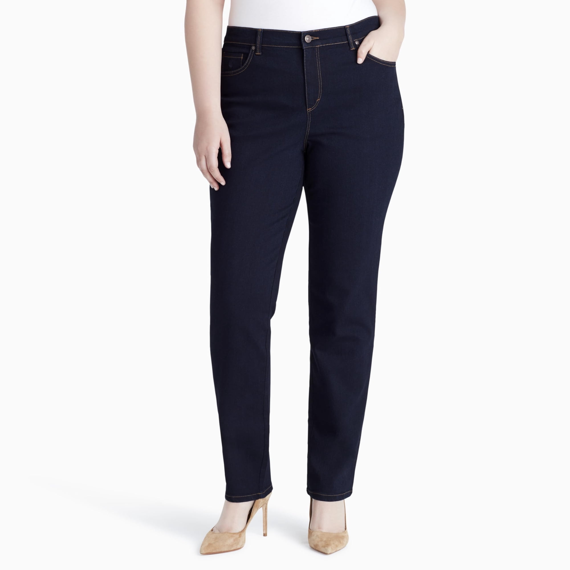 Pantalones Gloria Vanderbilt Amanda De Tiro Alto, Corte Cónico, Lavado Oscuro
