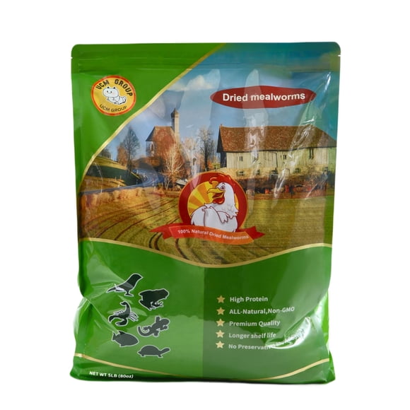 Gusanos secos de la harina del grupo UCM, 2,27 kg, con alto contenido de proteínas para pájaros y ma
