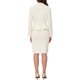 thumbnail image 3 of INSPIRE CHIC Traje de Mujer Conjunto de Regreso a Clases para Maestras Conjuntos de Negocios Blazer Sin Cuello con Peplum Traje Formal de Falda Lápiz Conjunto de 2 Piezas XL Blanco Crema, 3 of 6