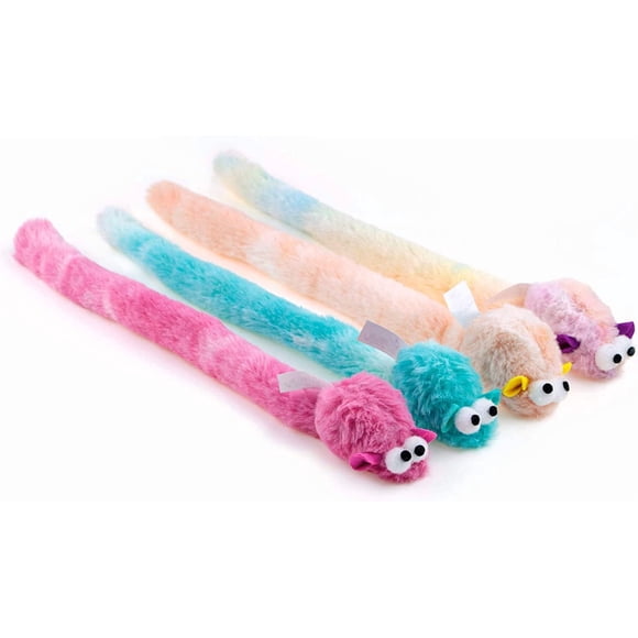 Ratones de peluche suaves CHIWAVA para gatos, 15 cm, con sonido Bell Rustle Sound, paquete de 4