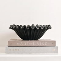 Santú Home & Deco - Fuente Estilo Frutero Cerámica Shell Negro