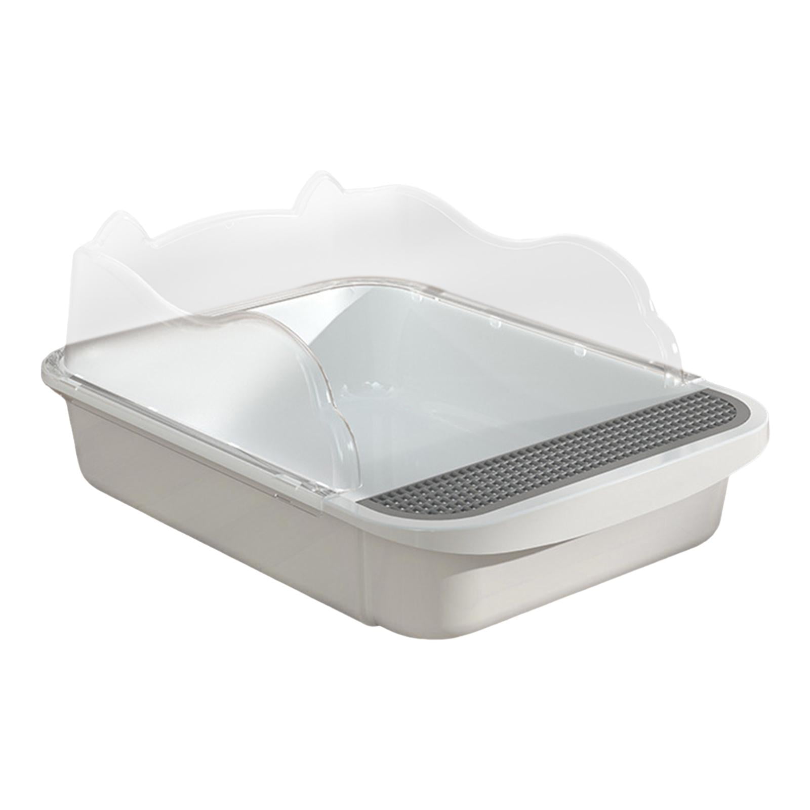 Caja De Arena Semicerrada Para Gatos, Inodoro Profundo, Bandeja De Arena Para Gatos, 43x28x18cm, Color Blanco