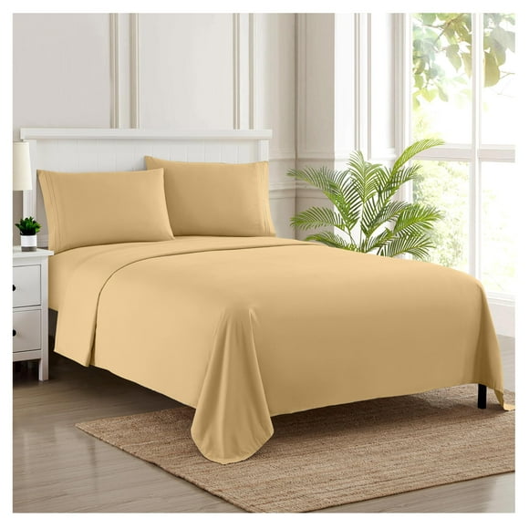 Juego de sábanas Sweet Home Collection Split King Size Camel