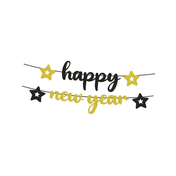 Banner De Feliz Año Nuevo Fotografía Letrero De Porche Banner Para Víspera De Año Nuevo Estilo Festivo B