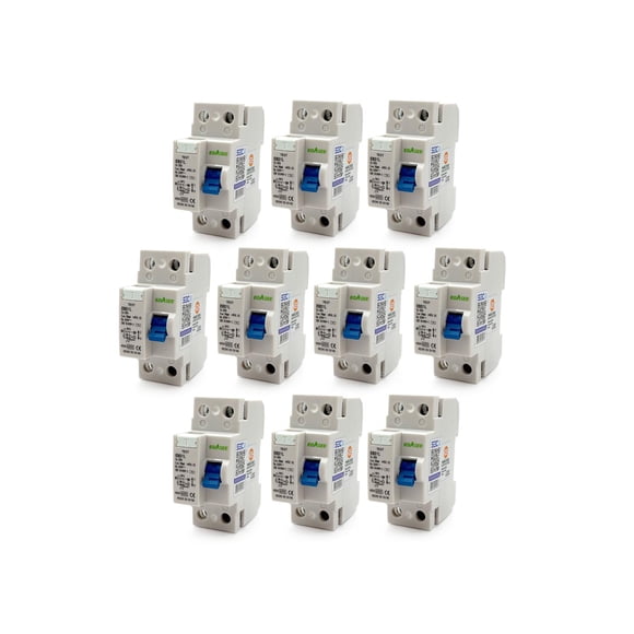 Pack 10 Interruptor Diferencial Ebasee 2x 25a C 30ma Sec