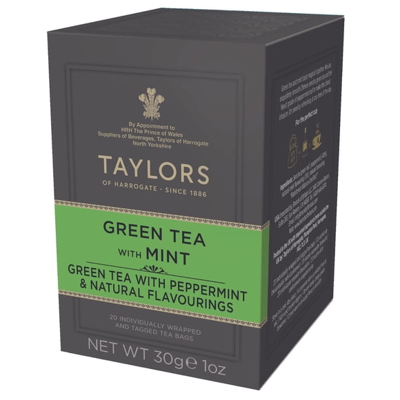Tea Taylors of Harrogate, té verde y menta, 120 bolsitas