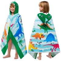 Toalla Con Capucha Joiedomi Con Estampado De Dinosaurios, 100% Algodón, 3-10 Años