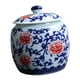 thumbnail image 1 of Floreros De Cerámica Decoración Organizador Azul Blanco Porcelana Templo Ginger Jars Flores Rojas, 1 of 3