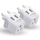 thumbnail image 1 of Adaptador de viaje Ceptics CTU-7-2PK tipo G con doble USB, paquete de 2, 1 of 8