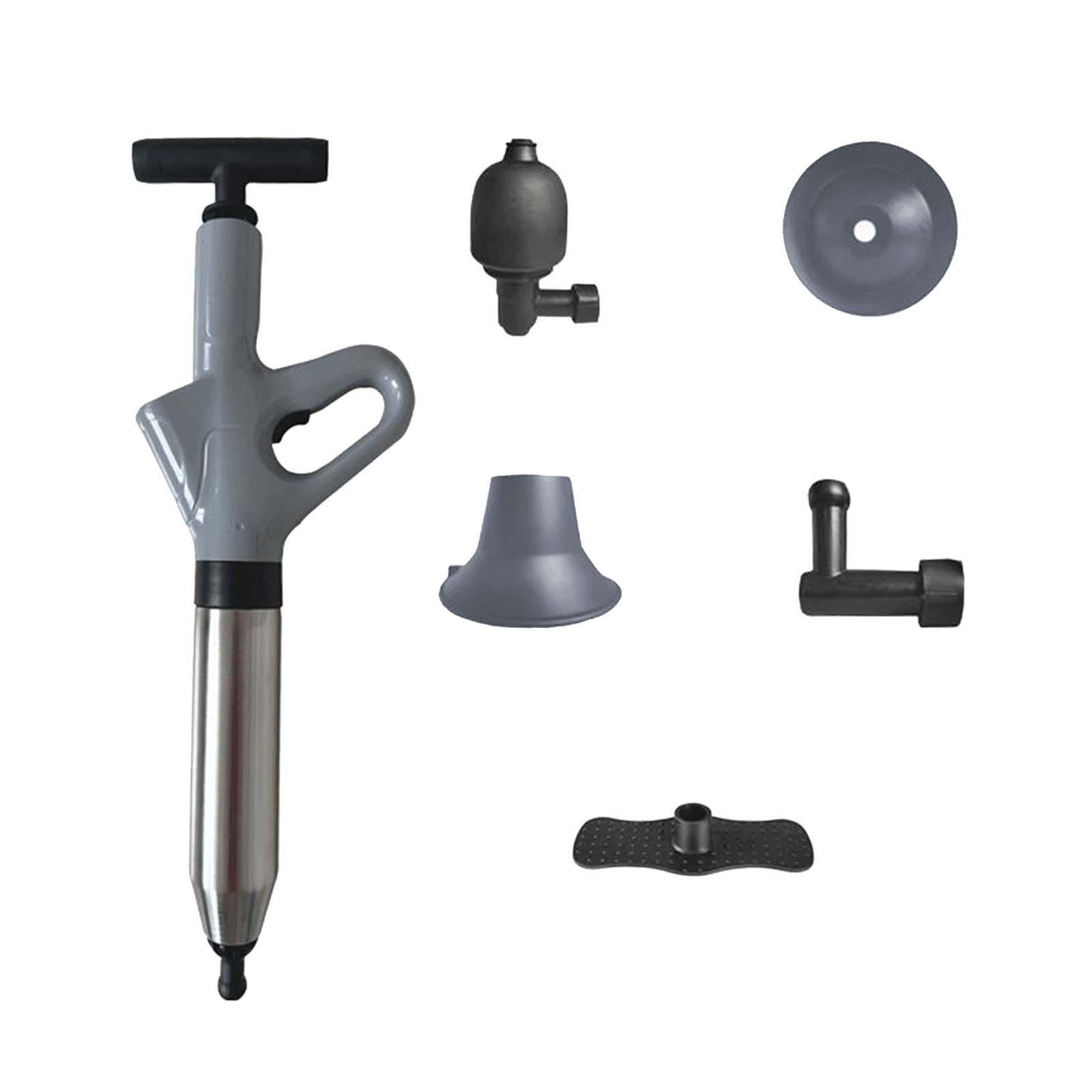 Magideal - Émbolo De Inodoro Herramienta De Desbloqueo De Obstrucción De Drenaje Fregadero Profesional Émbolo Obstruido Émbolo De Tubería De Drenaje De Aire De A , Gris