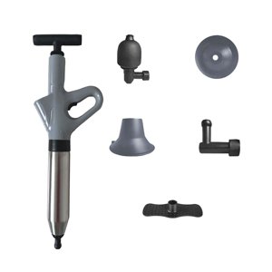 Magideal - Émbolo De Inodoro Herramienta De Desbloqueo De Obstrucción De Drenaje Fregadero Profesional Émbolo Obstruido Émbolo De Tubería De Drenaje De Aire De A , Gris