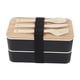 thumbnail image 4 of Fiambrera Japonesa Bento Box Eastic Band De Madera Para El Lugar De Trabajo, Senderismo, Restaurante, Negro, 4 of 5
