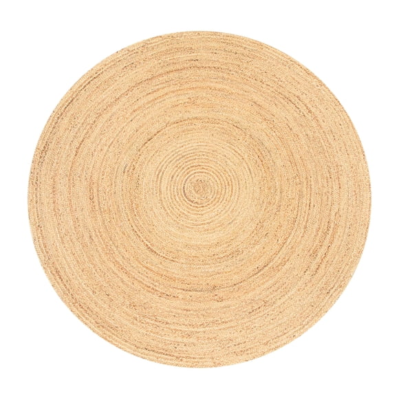 Alfombra Ramanta Home tejida a mano en yute trenzado, 120 cm, redonda, natural