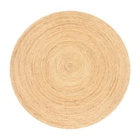 Alfombra Ramanta Home Tejida A Mano En Yute Trenzado, 120 Cm, Redonda, Natural