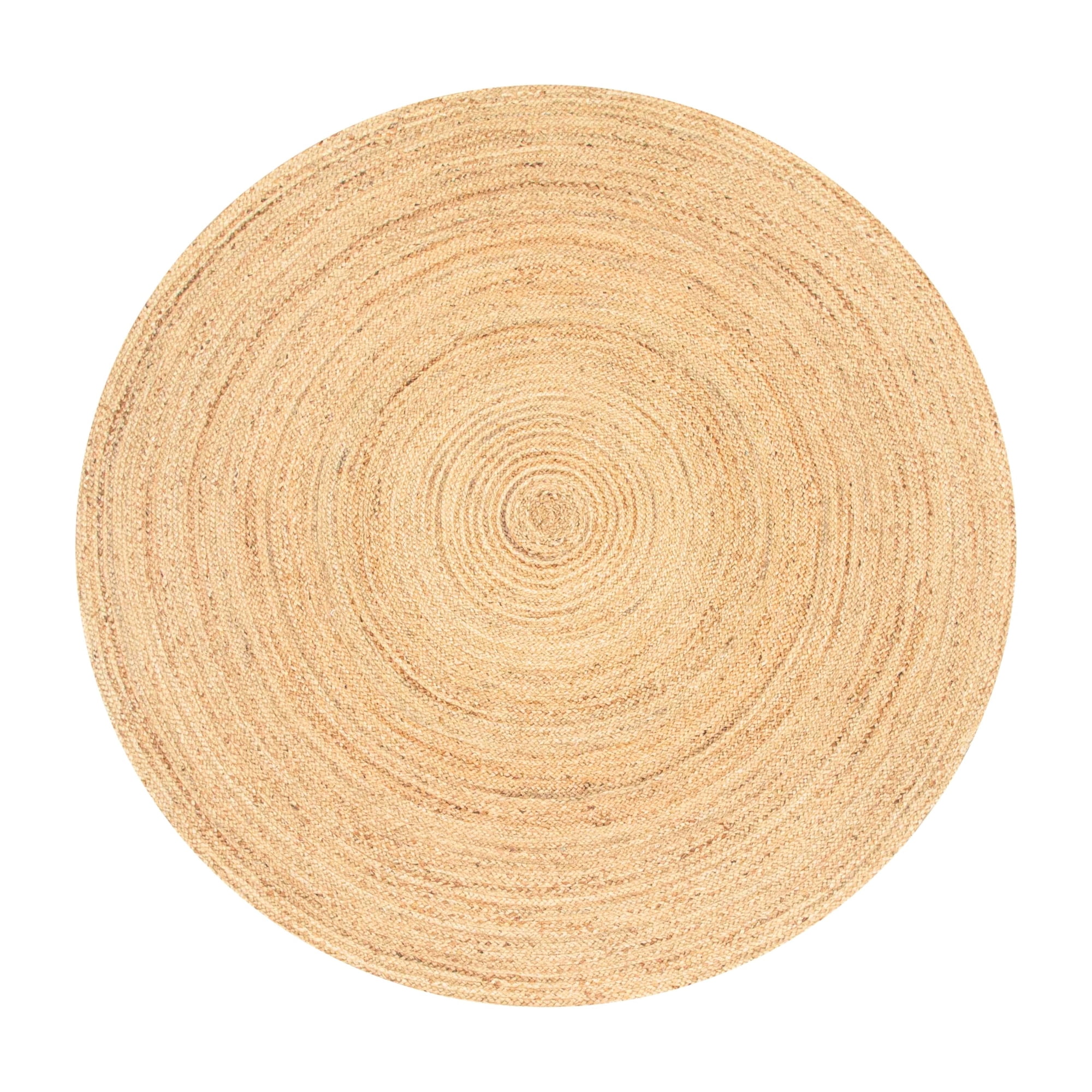 Alfombra Ramanta Home Tejida A Mano En Yute Trenzado, 120 Cm, Redonda, Natural