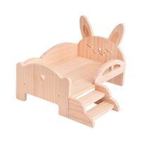 Bothyi - Mini Cama De Madera Para Muñecas Bjd, Juguete De Desarrollo Con Forma De Animal Adorable, Simulación De Conejo, 29 X 18 X 12 Cm