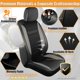 thumbnail image 3 of Fundas de asiento de coche Kingphenix de piel viscoelástica, 2 unidades, color gris, 3 of 9