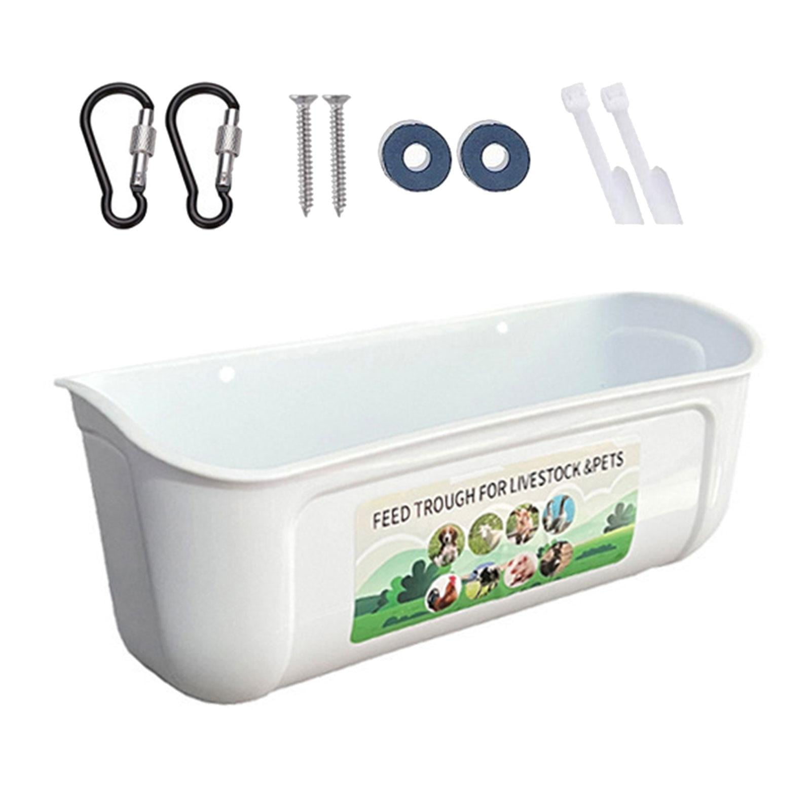 Magideal - Comedero Colgante Para Cabras, Bebedero Para Pollos, Cubo, Suministros Para Cabras, Alimentador De Valla Con Clips Para Ganado, Pollo, Conejo Y Ciervo Blanco